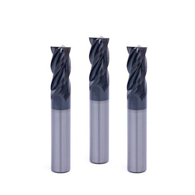 China Micro CNC Machine MMT 4 Grit Carbide End Mill Vario Helix Flutes Necked Router For Steels for sale