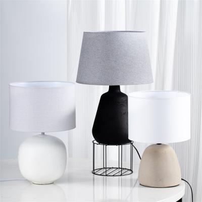 China European Nordic Matte Concrete Living Room Bedroom Decorative Simple Design Terracotta Chandelier Modern Table Lamp for sale