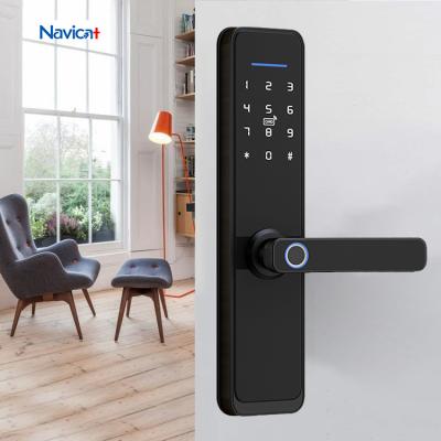 中国 Magnet mortice tuya smart wooden sliding smart door lock fingerprint for aluminium doors 販売のため