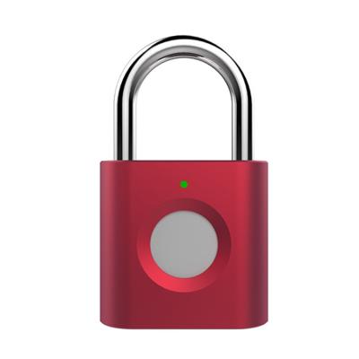 China Customizable colour smart finger print gym keyless small luggage red padlock zu verkaufen