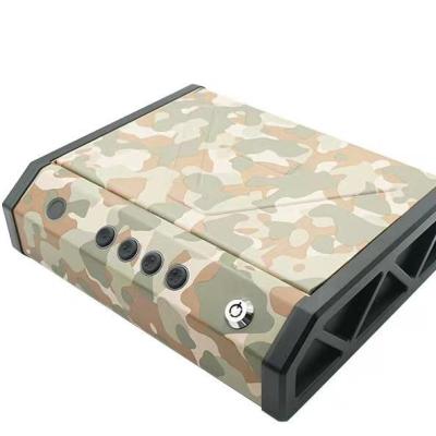 China Mini Smart Hidden Personal Electronic Digital Home Hotel Electronic Gun Money Security Safe Box Camo Color For Toys for sale