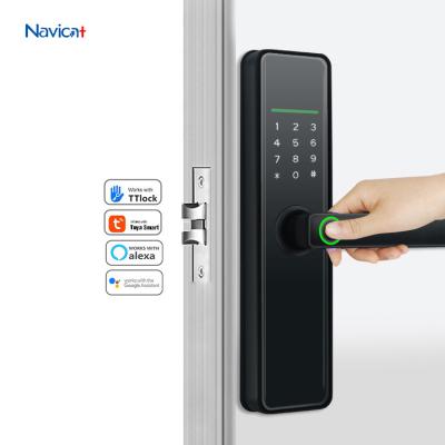 China Fingerprint Biometric Keyless Entry Keypad free Handle App Control IC Card Code Deadbolt Lock zu verkaufen