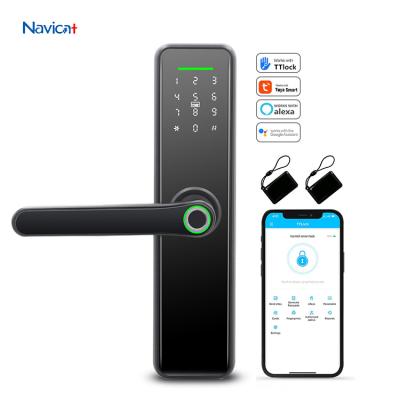 Cina Smart Fingerprint App Key Card Code Knob Front Door Lock Biometric Outdoor Office Airbnb in vendita