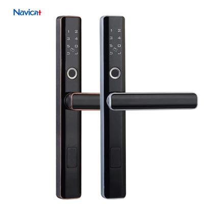 Cina Smart Password Fingerprint Security Aluminium Sliding Window Glass Door Lock With Handle in vendita