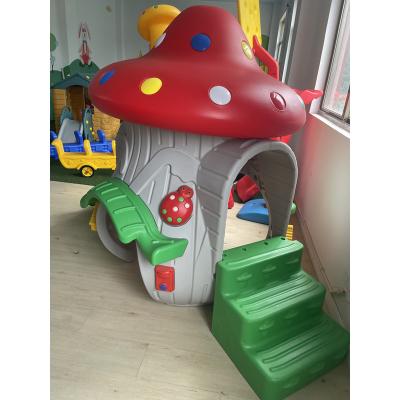 China Kindergarten Indoor Plastic Toys Kinds Indoor Playground Equipment For Children Scatter House Style Plastic Slide for sale