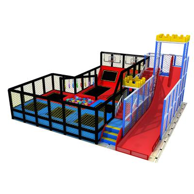 China Amusement Park Adult/Children Trampoline Park Colorful Commercial Children Theme Park Safety Indoor Indoor Playground With Big Slide for sale