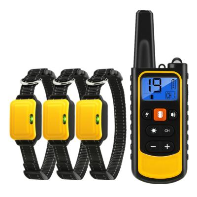 China Viable Hot Waterproof Amazon Electric Shock Bark Proof Remote Control Dog Training Collar for sale