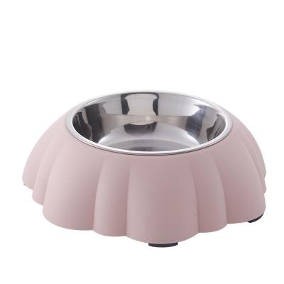 China Sustainable Hot Selling Removable Stainless Steel Pet Water Cat Food Dog Amazon Pumpkin Feeding Bowl for sale