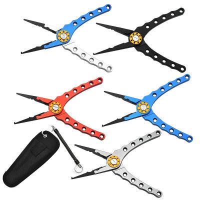 China 420 Steel Outdoor Cutter Fishing Scissors Fishing Pliers With Aluminum Handle for sale