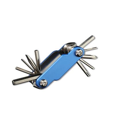 China Outdoor EDC Stainless Steel Bicycle Repair Kit Multifunctional 10 in 1 Spanner Tool Hex Wrench for Outdoor for sale