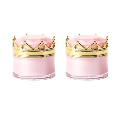 China Crown Shape Top Pink 10g 20g Eye Cream Skin Care Storage Container Plastic Cosmetic Cream Jar for sale