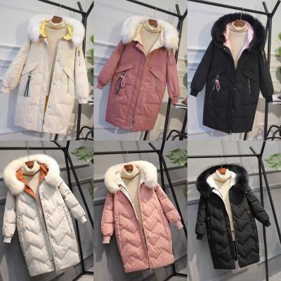 China 2021 Viable Wholesale Ladies Fashion With Fur Trim Hood Down Loose Topped Coat Jacket For Women for sale