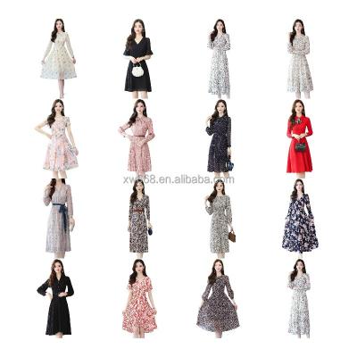 China 2021 New Temperament Slim Women's Elegant Skirt Wholesale Low Fashion Anti-wrinkle 2022 Multicolor Dress Korean Version for sale