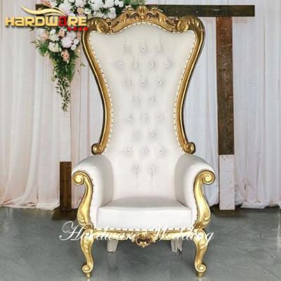 China Modern Wedding Bride and Groom Gold King and Queen Throne Royal Banquet Chair for sale