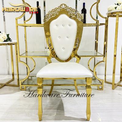 China Customized Titanium Gold Stainless Steel High Back Banquet Dining Chairs For Event for sale