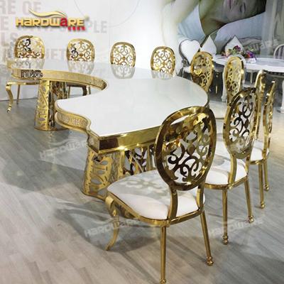 China Modern Commercial Hotel Metal Back Gold Stainless Steel Wedding Chairs For Sale for sale