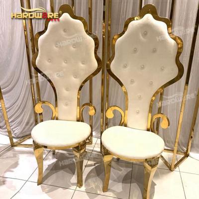 China Fancy Baroque Royal Wedding Furniture High Throne Style King and Queen Back Chairs For Sale for sale