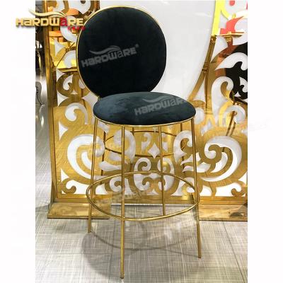 China Wholesale Good Welding Stainless Steel Bar Furniture Bar Black Velvet Counter Height Stools for sale