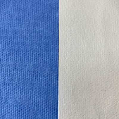 China Waterproof Blue SMS PE Fabric Spunbond SMS Nonwoven Nonwoven Fabric For Medical Gown for sale