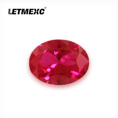 China Jewelry Making LETMEXC Top Quality AAAAA 5# Red Ruby Oval Cut Corundum Loose Diamond Gemstone For Jewelry Wax Top Casting for sale