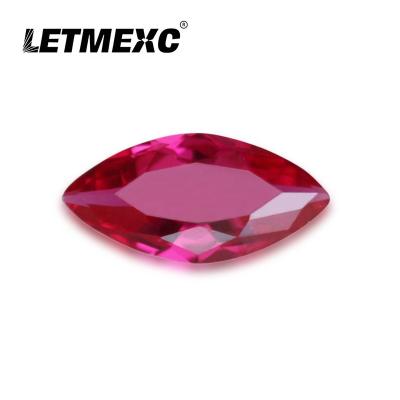 China Jewelry Making LETMEXC Top High Quality AAAAA 5# Ruby Diamond Marquise Cut Corundum Loose Red Gemstone For Jewelry Wax Casting for sale