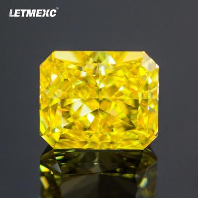 China Jewelry Making LETMEXC Diamond Lab Zircon Cubic Zirconia CZ Gold Yellow High Carbon Octagon Crushed Ice Cut 4K Cutting 5A+ Grade for sale