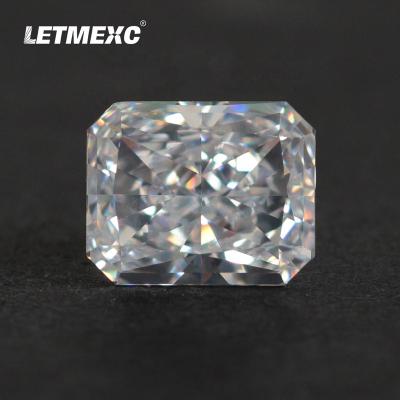 China Jewelry Making LETMEXC White Diamond Cubic Zirconia CZ High Carbon Octagon Crushed Ice Cut 5A+ Quality Radianit Cut For Custom Jewelry for sale