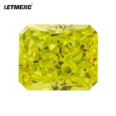 China LETMEXC Lab Jewelry Making High Carbon Diamond Cubic Zirconia CZ Apple Green Octagon Crushed Ice Cut 10x12mm For Custom Jewelry for sale