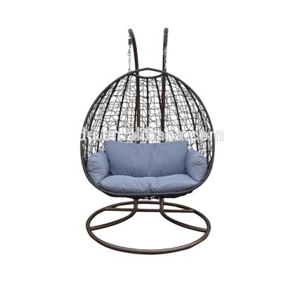 China Outdoor Eco-freindly Double Seater Outdoor Hammock Eggs Patio Rattan Garden Wicker Furniture Hanging Swing Chair for sale