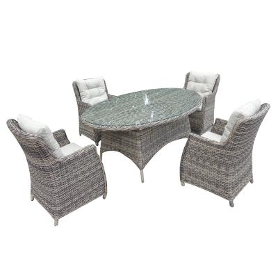 China Eco-freindly Audu Promotional Rattan / Wicker Furniture 4 Seats Outdoor Dining Set for sale