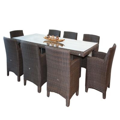 China Eco-freindly Audu All Weather Dining Table Set , 9 Pieces All Weather Chair Table Dining Set for sale