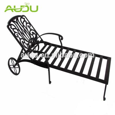 China Eco-freindly Audu Garden Outdoor Patio Cast Aluminum Sun Lounger Chair for sale