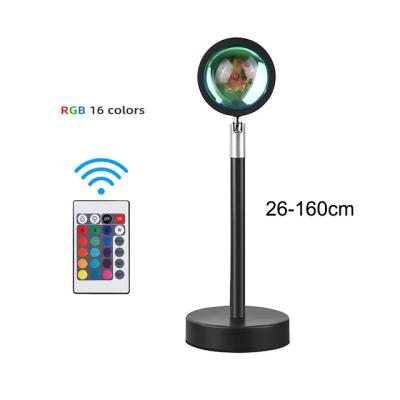 China Quickly Delivery Modern Night Light Sunset Projector Lamp 26 to 160 cm16 RGBW Colors with Aluminum Remote Control for Live Photo for sale