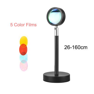 China New Product 2021 Modern Fast Delivery Table Light Sunset Projector Lamp 160cm 5 Color Aluminum Foil For Live Video Or Take Photo for sale