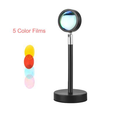 China New Product 2021 Modern Fast Delivery Aluminum Table Light Sunset Projector Lamp 5 Colors Movies For Live Video Or Take Photos for sale