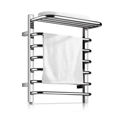 China Wall Mounted Towel Warmer 9 Bars Stainless Steel Plug-in Heated Towel Rack, Built-in Thermostat for sale