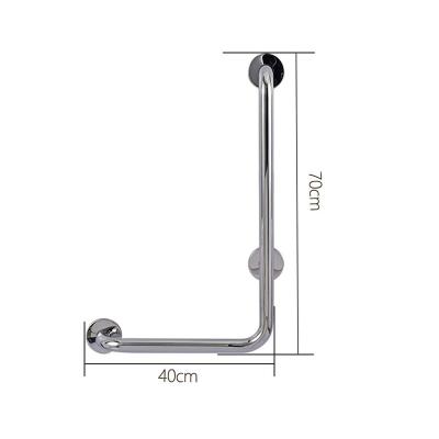 China Bathroom Handrail Stainless Steel Wall Rack Towel Rail Bar Safety Shower Modern L Shaped Chromed Anti-Slip Handle For Kids for sale