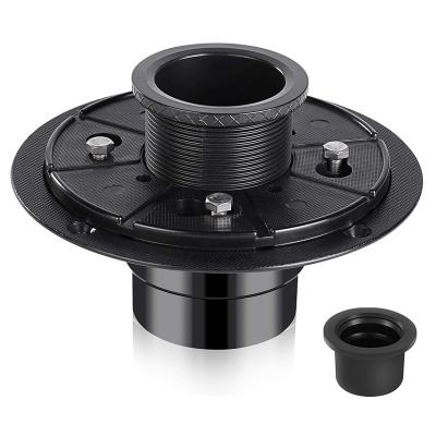 China Modern 2 Inch Shower Drain Base Flange Kit ABS Adjustable Thread 2 Inch Thread Adapter With Rubber Gasket For No Drain Hub Linear And Square Ins for sale