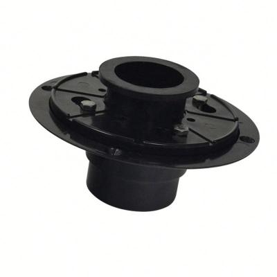 China Lower Automatic Black Linear Shower Drain Base PVC Flange Rubber Seal Plastic Shower Drain Custom Base for sale