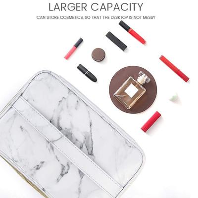 China PU OEM Factory Price Marble White Makeup Bag Organizer for sale