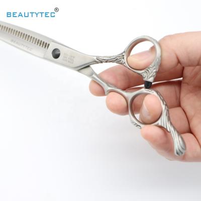 China Professional 221-35T 440C Stainless Steel Beard Thinning Scissors Beauty Scissors High Quality Techniques Hair Balancing Barber Thinning Scissors for sale