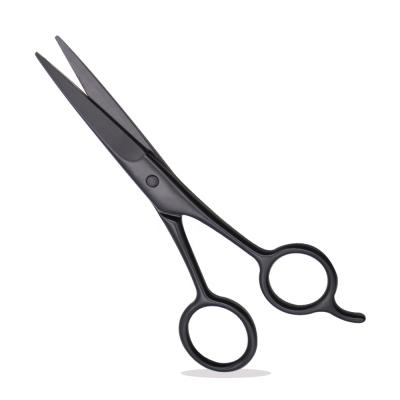 China Cutting Scissors Black Beard Stainless Steel Eyebrow Nose Hair Hairdressing Mustache Scissors for sale