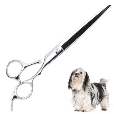 China Pet Grooming Professional Pet Grooming 7.5 Inch 440C Round Tip Safety Heavy Duty Stainless Steel Cat Dog Cutting and Thinning Scissors for sale