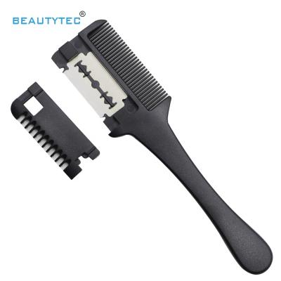 China Fashionable Removable Professional Hair Razor Blades Double Edge Hair Shaver Comb Hair Thinning Comb For Trimming Hair Cutting Styling for sale