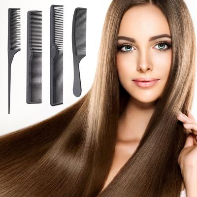 China Custom Black Heat Resistant Teasing Comb Carbon Hair Cutting Comb Beauty Salon Fashionable Professional Dressing Tool for sale