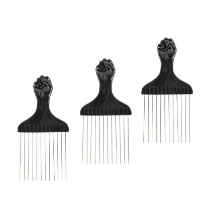 China High Quality Black Clipping Comb Image Pick Comb American Anti-Static Hair Comb Afro Anti-Static Comb Black Hairstyle Styling Tool Hair Pick For Curly Hair for sale