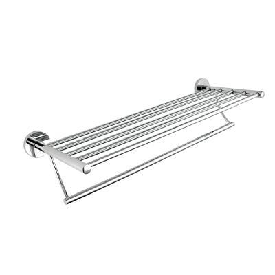 China Durable 304 Stainless Steel Bathroom Bath Towel Rack With Double Towel Rack Wall Mount Shelf Rust Proof for sale