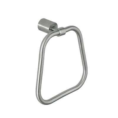 China Hot Sale Modern Retro Bathroom 304 Stainless Steel Square Single Base Towel Ring for sale