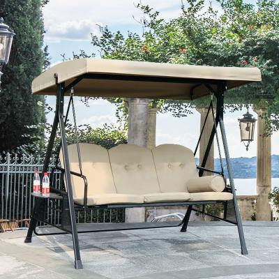 China Modern In Running All Weather Cushion Chair Bed Garden Balcony Hanging Rocking Chair Set Outdoor Furniture Canopy Patio Swing Chair Bed for sale