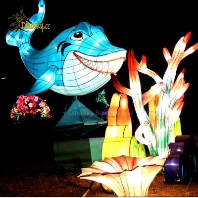 China Festival decoration attractive shark decorative lanterns in theme park, shopping mall for festivals for sale